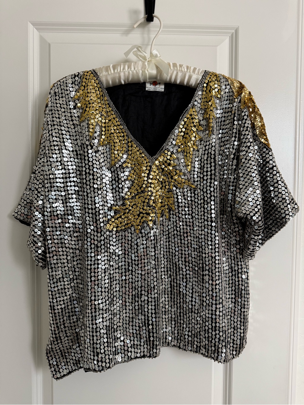 Vintage Silk Sequin Boxy Top Harry  Harry
